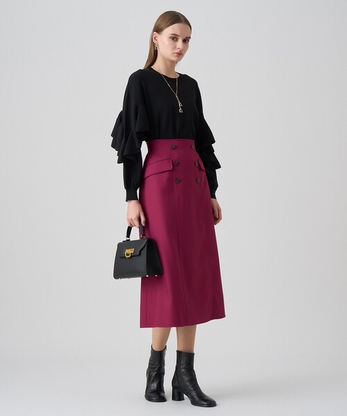 ANAYI(アナイ)の「カスケードスリーブ プルオーバー(ニット/セーター・レディース・ブラック/オフホワイト/ピンク・38/36)」の12枚目の写真