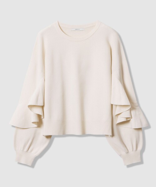 ANAYI(アナイ)の「カスケードスリーブ プルオーバー(ニット/セーター・レディース・ブラック/オフホワイト/ピンク・38/36)」の14枚目の写真