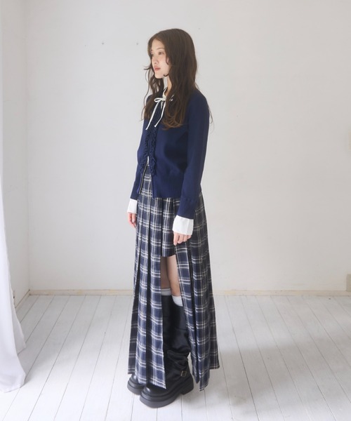 mellowneon(メロウネオン)の「チェックパンツプリーツスカート(スカート・レディース・ブラウン/ネイビー・SMALL/MEDIUM)」の15枚目の写真