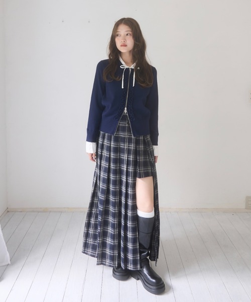 mellowneon(メロウネオン)の「チェックパンツプリーツスカート(スカート・レディース・ブラウン/ネイビー・SMALL/MEDIUM)」の12枚目の写真