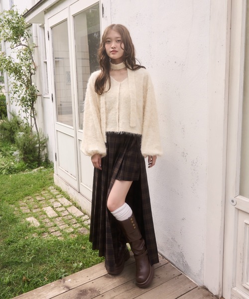 mellowneon(メロウネオン)の「チェックパンツプリーツスカート(スカート・レディース・ブラウン/ネイビー・SMALL/MEDIUM)」の8枚目の写真