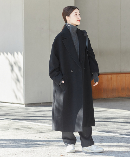 journal standard L'essage（ジャーナルスタンダードレサージュ）の「《追加》SUPER120/MANTECOオーバーコート（その他アウター・レディース・ネイビー/ブラック/カーキ・38/36）」の8枚目の写真