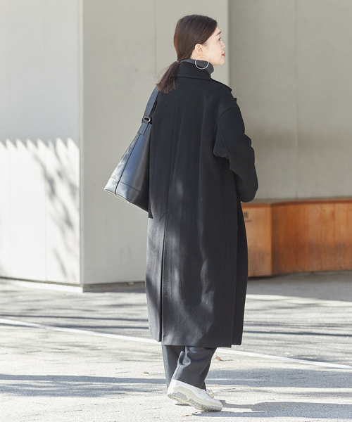 journal standard L'essage（ジャーナルスタンダードレサージュ）の「《追加》SUPER120/MANTECOオーバーコート（その他アウター・レディース・ネイビー/ブラック/カーキ・38/36）」の10枚目の写真