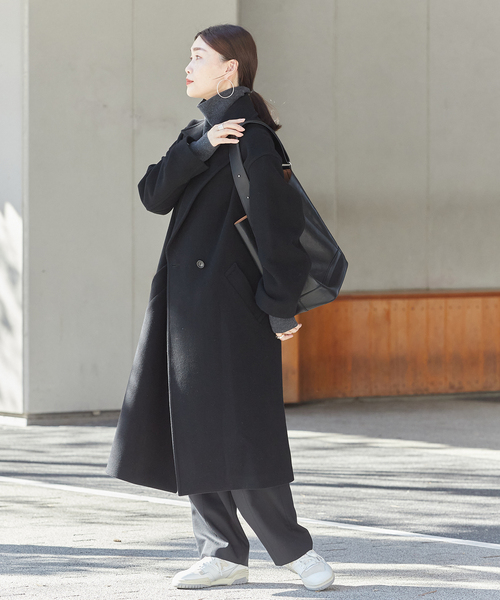 journal standard L'essage（ジャーナルスタンダードレサージュ）の「《追加》SUPER120/MANTECOオーバーコート（その他アウター・レディース・ネイビー/ブラック/カーキ・38/36）」の11枚目の写真