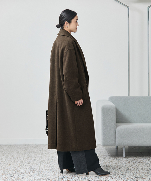 journal standard L'essage（ジャーナルスタンダードレサージュ）の「《追加》SUPER120/MANTECOオーバーコート（その他アウター・レディース・ネイビー/ブラック/カーキ・38/36）」の15枚目の写真