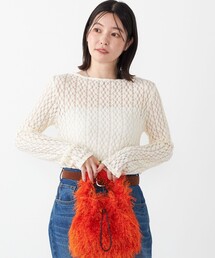 SHIPS Colors（シップス カラーズ）の「SHIPS Colors:〈手洗い可能〉ストレッチ レース ボートネック インナー（Tシャツ/カットソー）」