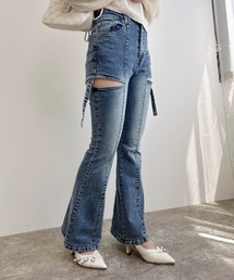 INGNI | サイドスリットベルト付フレアデニム(デニムパンツ)