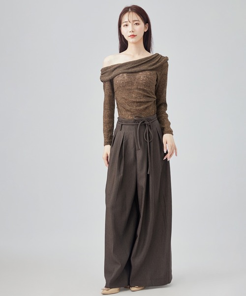 SUWDEE(スーディー)の「inverted pleats wide pants(スラックス・レディース・ネイビー/グレー/ブラウン・M/L/S)」の7枚目の写真