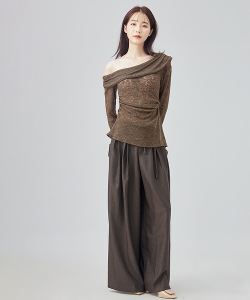 SUWDEE(スーディー)の「inverted pleats wide pants(スラックス・レディース・ネイビー/グレー/ブラウン・M/L/S)」の8枚目の写真