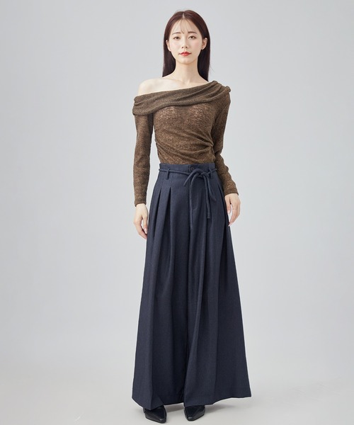 SUWDEE(スーディー)の「inverted pleats wide pants(スラックス・レディース・ネイビー/グレー/ブラウン・M/L/S)」の9枚目の写真