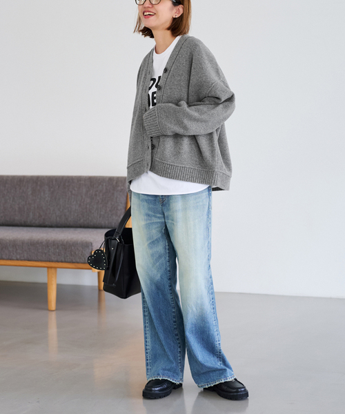 FRAMeWORK（フレームワーク）の「≪WEB限定 / 追加≫ロゴロンTee（Tシャツ/カットソー・レディース・チャコールグレー/ホワイト・FREE）」の12枚目の写真