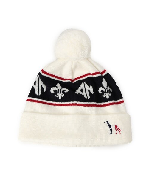 adabat（アダバット）の「【ADABAT NAVY】フルールドリスニットキャップ（ニットキャップ/ビーニー・レディース・ホワイト/ネイビー・00）」の3枚目の写真