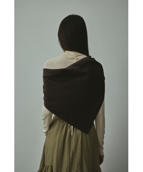 STYLEMIXER（スタイルミキサー）の「ステッチラインサテンスカーフ（バンダナ/スカーフ・レディース・ブラウン/グレー・FREE）」の5枚目の写真