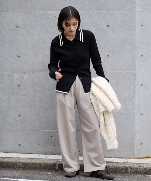 セール】＜マシンウォッシャブル/アンチピリング＞配色ライン ソフト