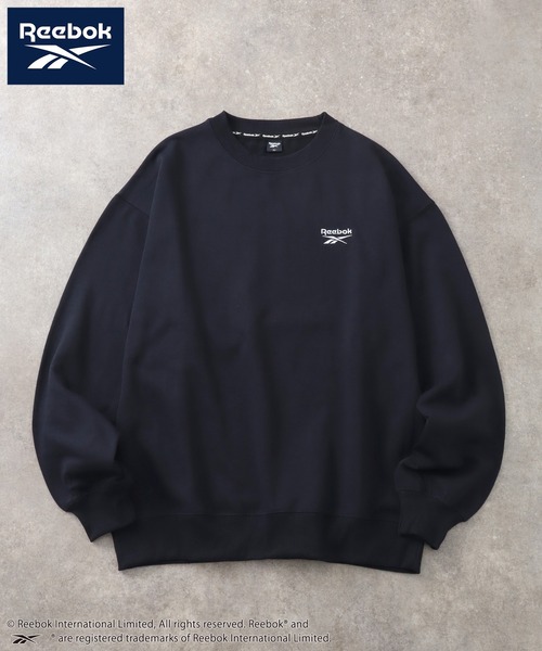 Reebok（リーボック）の「【Reebok/リーボック】裏起毛 ワンポイント刺繍ロゴ クルーネック スウェット トレーナー（スウェット・メンズ・ネイビー/ホワイト/ブラック/アッシュグレー・M/LL/L）」の4枚目の写真