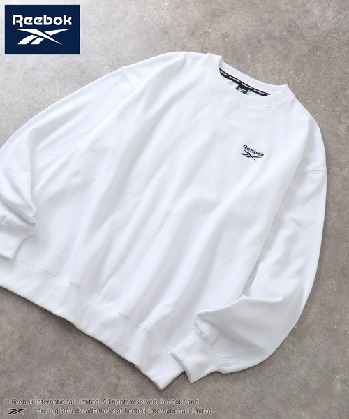 Reebok（リーボック）の「【Reebok/リーボック】裏起毛 ワンポイント刺繍ロゴ クルーネック スウェット トレーナー（スウェット・メンズ・ネイビー/ホワイト/ブラック/アッシュグレー・M/LL/L）」の5枚目の写真