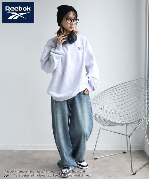 Reebok（リーボック）の「【Reebok/リーボック】裏起毛 ワンポイント刺繍ロゴ クルーネック スウェット トレーナー（スウェット・メンズ・ネイビー/ホワイト/ブラック/アッシュグレー・M/LL/L）」の20枚目の写真