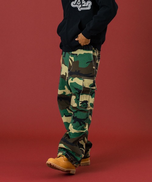 特注品エヴィス大道楽迷彩パンツ赤大黒 ROTHCO 送料無料 ダンス 赤迷彩 パラシュート ファティーグパンツ