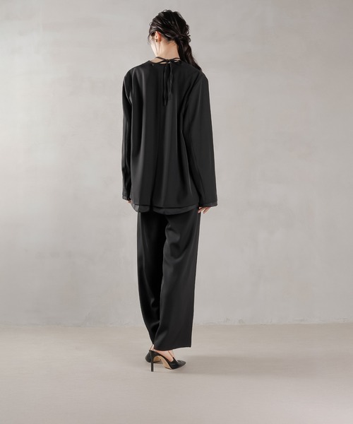 セール】フロントシアージャケット ワイドパンツ オールインワン