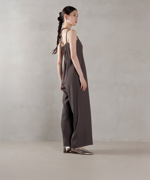 セール】フロントシアージャケット ワイドパンツ オールインワン