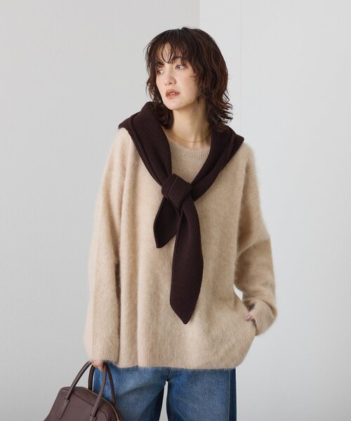 RIVE DROITE(リヴドロワ)の「ニットフード(ストール/ショール・レディース・グレー/ブルー/ブラウン・FREE)」の2枚目の写真