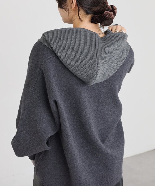 RIVE DROITE(リヴドロワ)の「ニットフード(ストール/ショール・レディース・グレー/ブルー/ブラウン・FREE)」の4枚目の写真