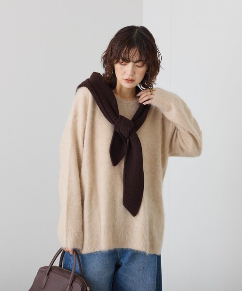 RIVE DROITE(リヴドロワ)の「ニットフード(ストール/ショール・レディース・グレー/ブルー/ブラウン・FREE)」の9枚目の写真