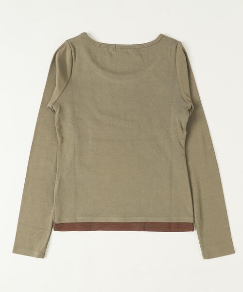 dispark（ディスパーク）の「DISPARK/【25年秋冬新作】レイヤードグラフィックTOP（Tシャツ/カットソー・レディース・カーキ/ベージュ・FREE）」の14枚目の写真