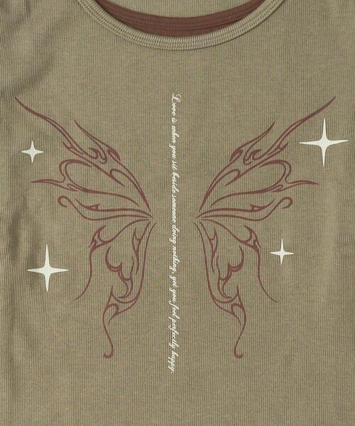 dispark（ディスパーク）の「DISPARK/【25年秋冬新作】レイヤードグラフィックTOP（Tシャツ/カットソー・レディース・カーキ/ベージュ・FREE）」の16枚目の写真