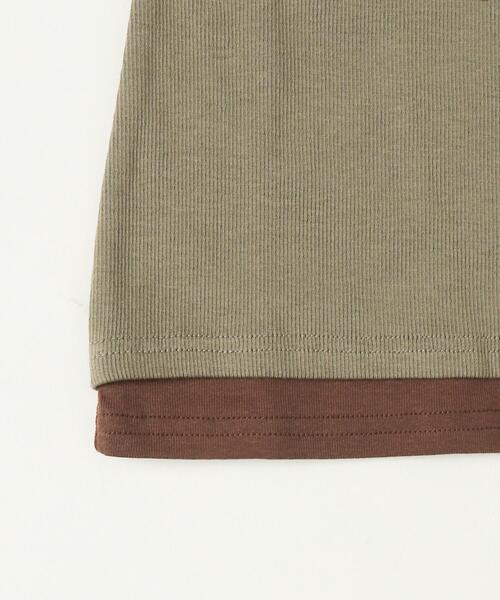 dispark（ディスパーク）の「DISPARK/【25年秋冬新作】レイヤードグラフィックTOP（Tシャツ/カットソー・レディース・カーキ/ベージュ・FREE）」の18枚目の写真