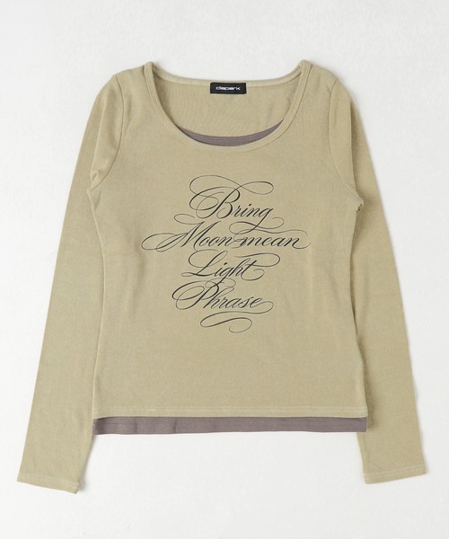 dispark(ディスパーク)の「DISPARK/レイヤードグラフィックTOP(Tシャツ/カットソー・レディース・カーキ/ベージュ・FREE)」の20枚目の写真