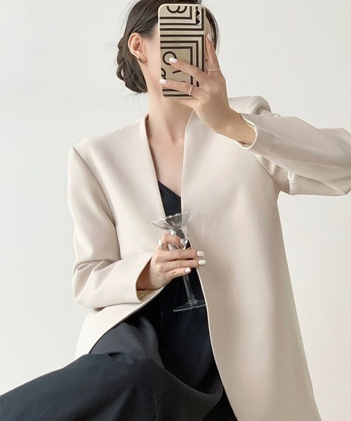 ÉCOLE DE CURIOSITÉS ノーカラージャケット ÉCOLE DE CURIOSITÉS ノーカラージャケット