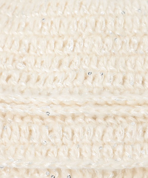 Heather(ヘザー)の「フラワーニットビーニー 602807(ニットキャップ/ビーニー・レディース・グレー/アイボリー・ONE SIZE)」の8枚目の写真