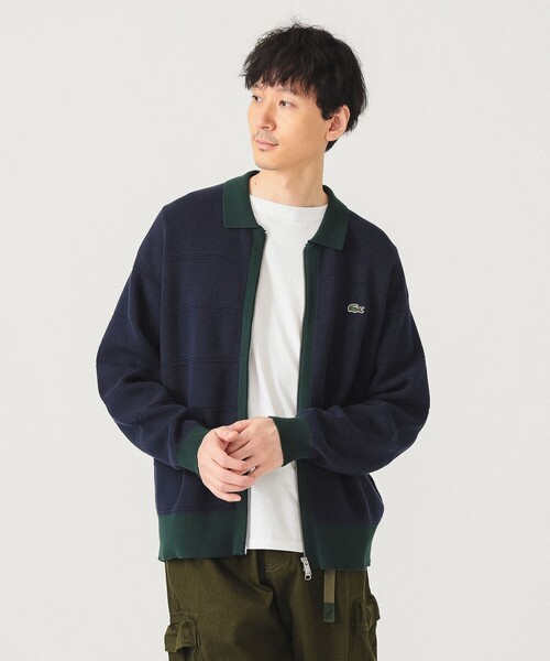 LACOSTE（ラコステ）の「【別注】LACOSTE / ジップ カーディガン（ニット/セーター・メンズ・ブラック/ベージュ/ネイビー・2/3/4/5）」の9枚目の写真