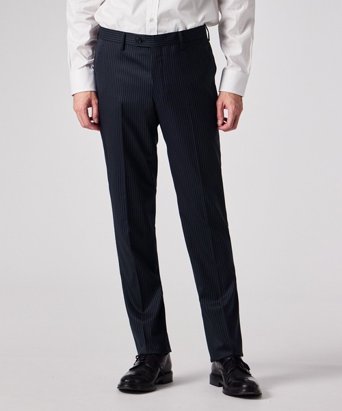 ピンストライプ ストレッチ 2ボタンスーツ / 253009 1439（スーツ