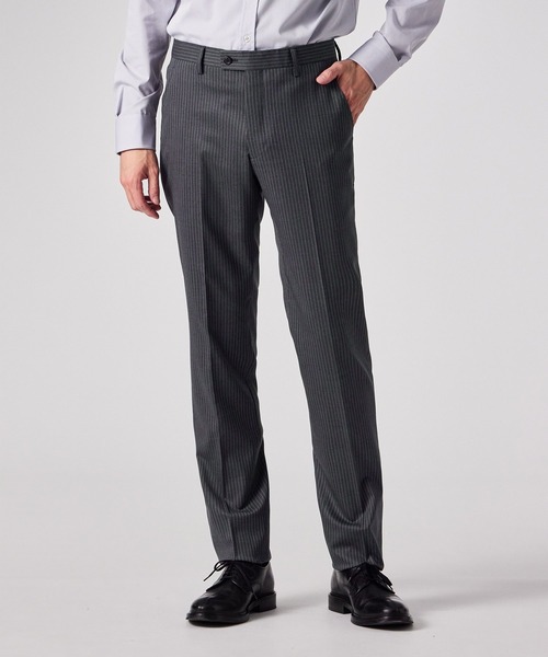 ピンストライプ ストレッチ 2ボタンスーツ / 253009 1439（スーツ
