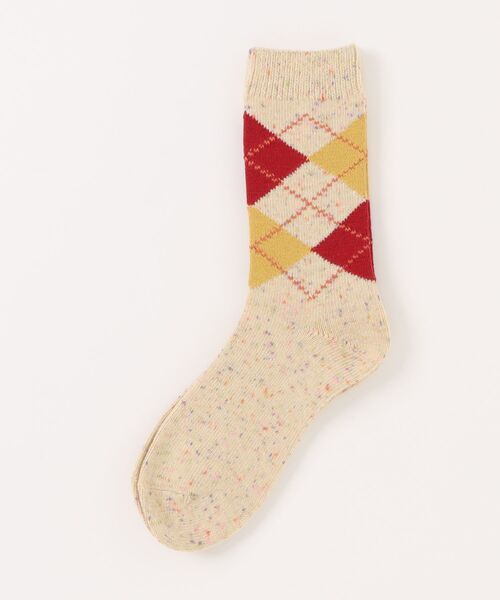 PINK HOUSE（ピンクハウス）の「アーガイルソックス（ソックス/靴下・レディース・キナリ/ダークブラウン/ピンク・フリー）」の6枚目の写真