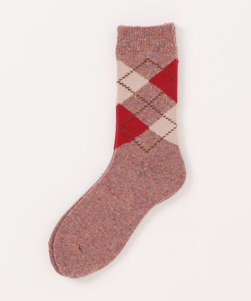 PINK HOUSE（ピンクハウス）の「アーガイルソックス（ソックス/靴下・レディース・キナリ/ダークブラウン/ピンク・フリー）」の5枚目の写真
