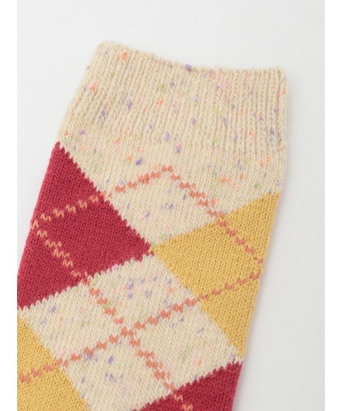 PINK HOUSE（ピンクハウス）の「アーガイルソックス（ソックス/靴下・レディース・キナリ/ダークブラウン/ピンク・フリー）」の9枚目の写真