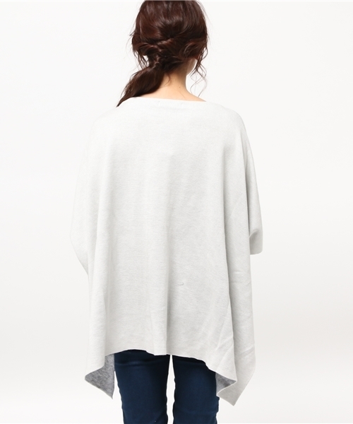 OUTLET（アウトレット）の「【CAPRICIEUX LE'MAGE】Wフェイスポンチョ（ニット/セーター・レディース・ホワイト・FREE）」の2枚目の写真