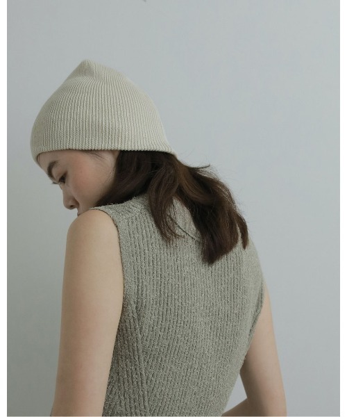 anuke(アンヌーク)の「anuke Knit Beanie 62521024(ニットキャップ/ビーニー・レディース・オフホワイト/チャコールグレー・FREE)」の5枚目の写真