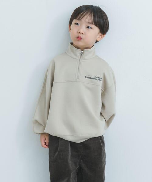 URBAN RESEARCH DOORS（アーバンリサーチドアーズ）の「『セットアップ対応』ハーフジップダンボールプルオーバー(KIDS)（Tシャツ/カットソー・キッズ・ベージュ/ブラック/グレー・135/120/105）」の3枚目の写真