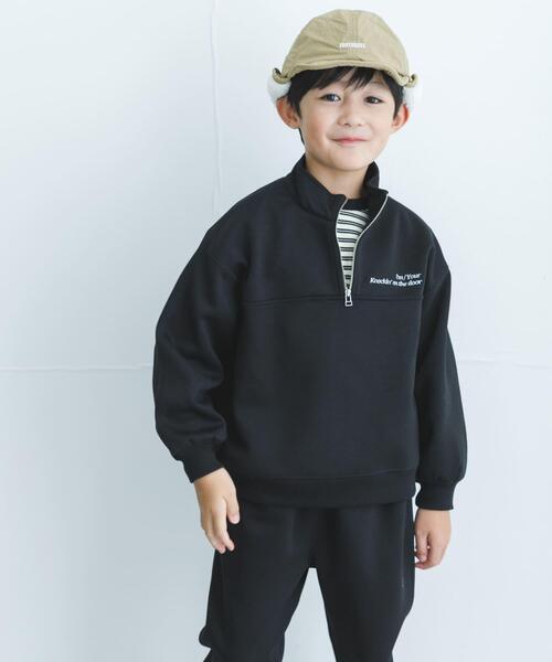 URBAN RESEARCH DOORS（アーバンリサーチドアーズ）の「『セットアップ対応』ハーフジップダンボールプルオーバー(KIDS)（Tシャツ/カットソー・キッズ・ベージュ/ブラック/グレー・135/120/105）」の12枚目の写真
