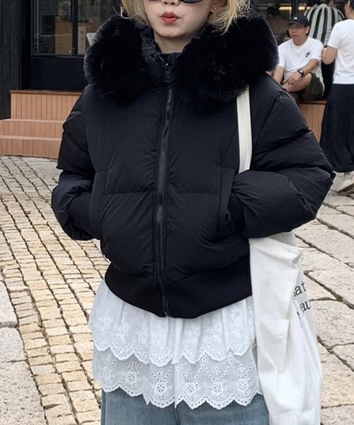 セール】ファー付き ダウン ジャケット レディース フード付き 防寒