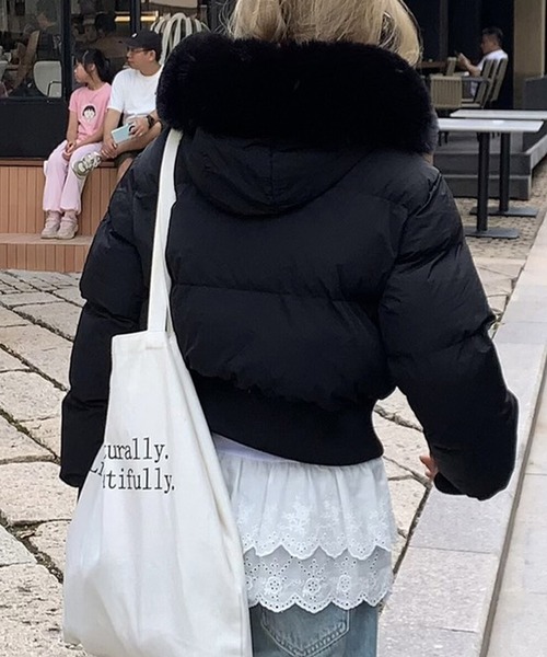 ファー付き ダウン ジャケット レディース フード付き 防寒 アウター