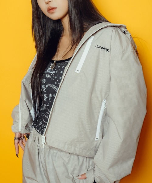 Subciety(サブサエティ)の「【WOMEN】Graph check hoodie(マウンテンパーカー・レディース・バーガンディー/ホワイト/ブラック・FREE)」の10枚目の写真