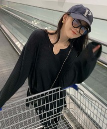 ビッグサイズ ワッフル長袖Tシャツ ロン T