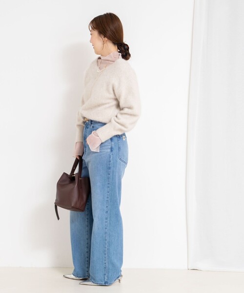 NOLLEY’S Sophi（ノーリーズソフィ）の「ウォッシャブルシアーオーガンジータートルネック（Tシャツ/カットソー・レディース・キナリ/ベビーピンク/ブラック・38）」の8枚目の写真