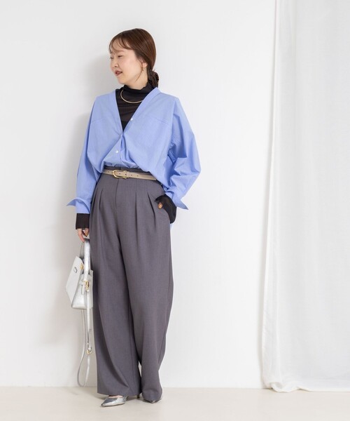 NOLLEY’S Sophi（ノーリーズソフィ）の「ウォッシャブルシアーオーガンジータートルネック（Tシャツ/カットソー・レディース・キナリ/ベビーピンク/ブラック・38）」の12枚目の写真