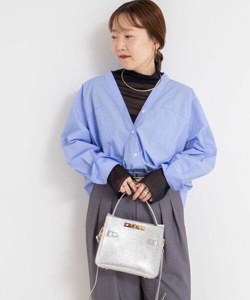 NOLLEY’S Sophi（ノーリーズソフィ）の「ウォッシャブルシアーオーガンジータートルネック（Tシャツ/カットソー・レディース・キナリ/ベビーピンク/ブラック・38）」の14枚目の写真